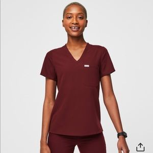 Figs scrubs set: burgundy, size SMALL
